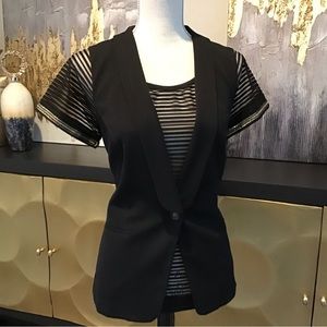 Black Mesh Sheer Top